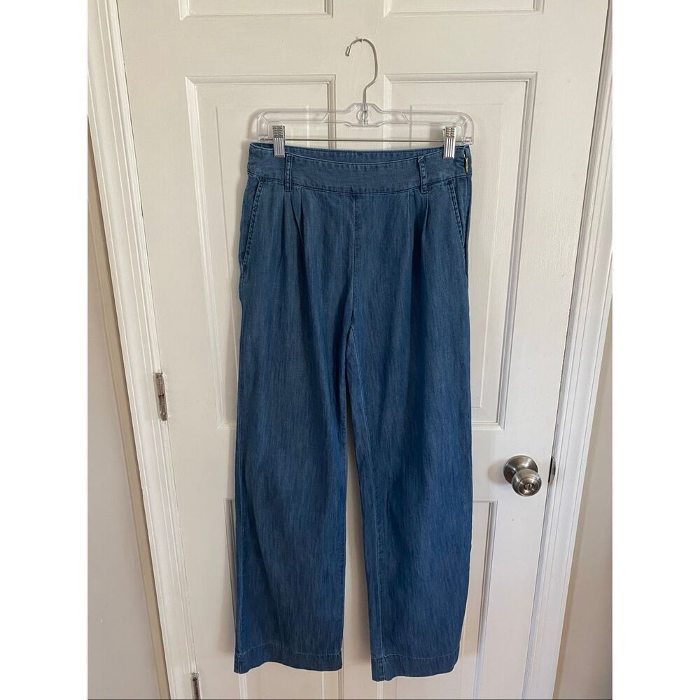 Draper James cotton denim pleated pants size 4